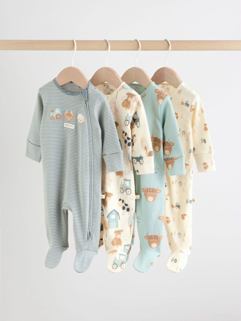 Teddy Sleepsuit 4-Pack